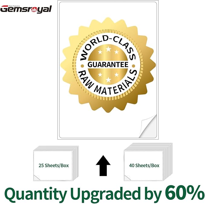 Gemsroyal 2 Inch Round Labels Printable, Matte White Printable Stickers - Image 3