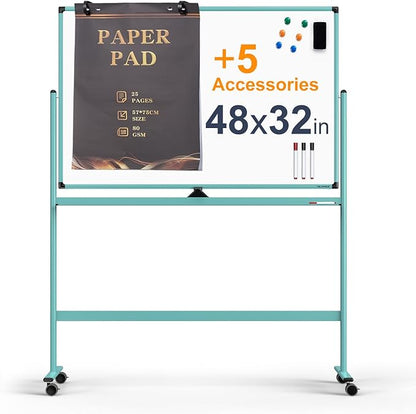 Large Dry-Erase Rolling Magnetic Whiteboard by TSJOFFICE