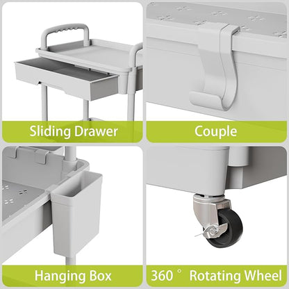 Sorgion 3 Tier Rolling Cart Organizer, Laundry Room Bathroom Organizers and - Image 4