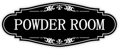 Powder Room Sign Sticker for Business and Home，Self-adhesive Cute Powder Room by LUHIMO