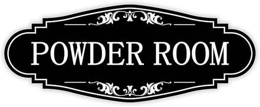 Powder Room Sign Sticker for Business and Home，Self-adhesive Cute Powder Room by LUHIMO