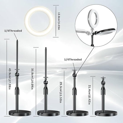 Desk Ring Light with Telescopic Stand, Travel Desktop Hola Light - Image 2