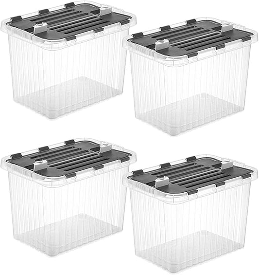 Superio Storage Bins with Lids, Stackable Totes, BPA Free, Odor Free, Organizer by Superio