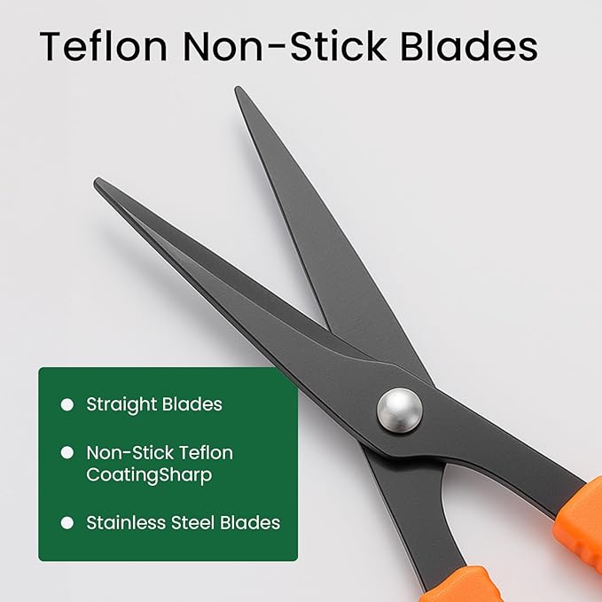 GROWNEER 3 Packs Trimming Scissors Teflon Coated Non Stick Blades Pruning - Image 3