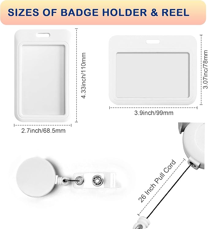Custom Badge ID Card Holder Personalized Retractable Badges Reel Clip - Image 3