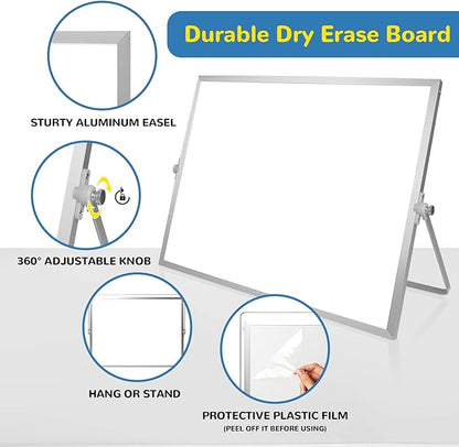Dry Erase White Board, 16inX12in Large Magnetic Desktop Whiteboard - Image 4