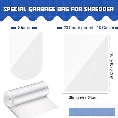 Baderke 40 Pcs Shredder Bags 15 Gallon Paper Shred Waste Bags 26'' x 30'' White - Image 2