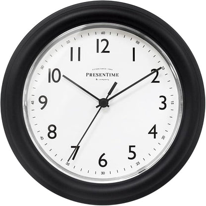 Presentime & Co. 8.5" Modern Farmhouse Essential Wall Clock, Silent Non Ticking by Presentime