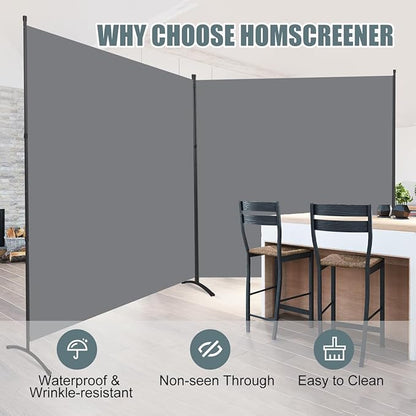 Room Divider 2 Panel Large Privacy Screens, Tall 6FT Partition Room Dividers - Image 2