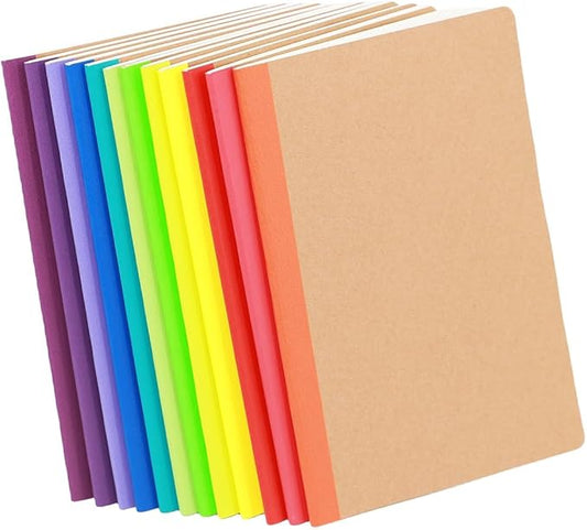 Zegrox 24 Pack A5 Kraft Notebooks, 60 Blank Pages Travel Journal Bulk, Soft by Zegrox