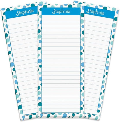 Current Zippy Dots Personalized Notepads – Set of 3, 50-Sheet Lined Paper Pads by Current