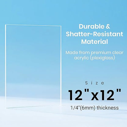 CALPALMY 12x12 Inch Clear Acrylic Sheet - Image 2