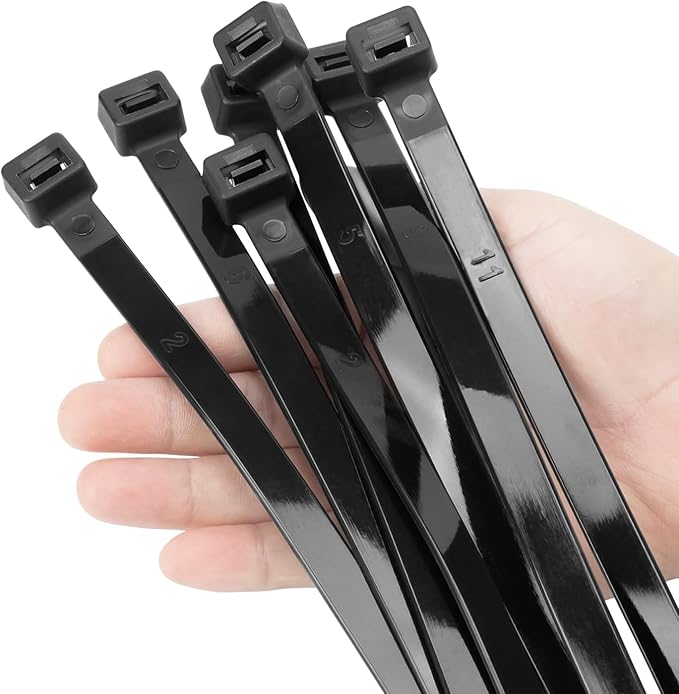XINGO 12 Inch Black Large Zip Ties Heavy Duty 500 Pack, 200 LBS Ultra Strong by XINGO
