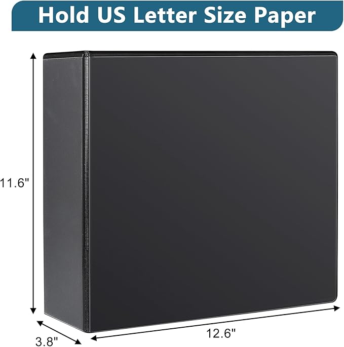 CIXILDTS 3" 3 Ring Binder, Standard 3-Inch Slant-D Ring Binder Fit Letter Size - Image 2