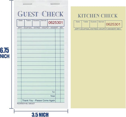 Batrical Guest Checks Server Note Pads 1000 Sheets - Image 2