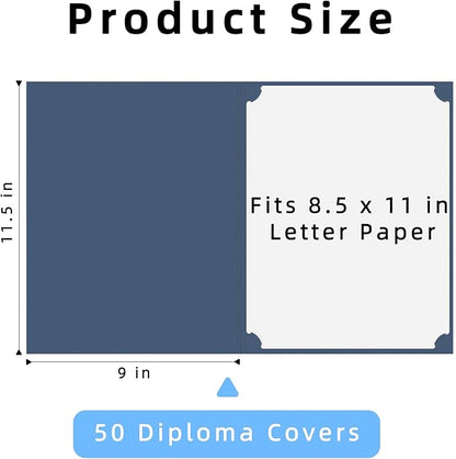 HAUTOCO Certificate Holders 50 Packs Navy Blue Diploma Covers Gold Foil Border - Image 2