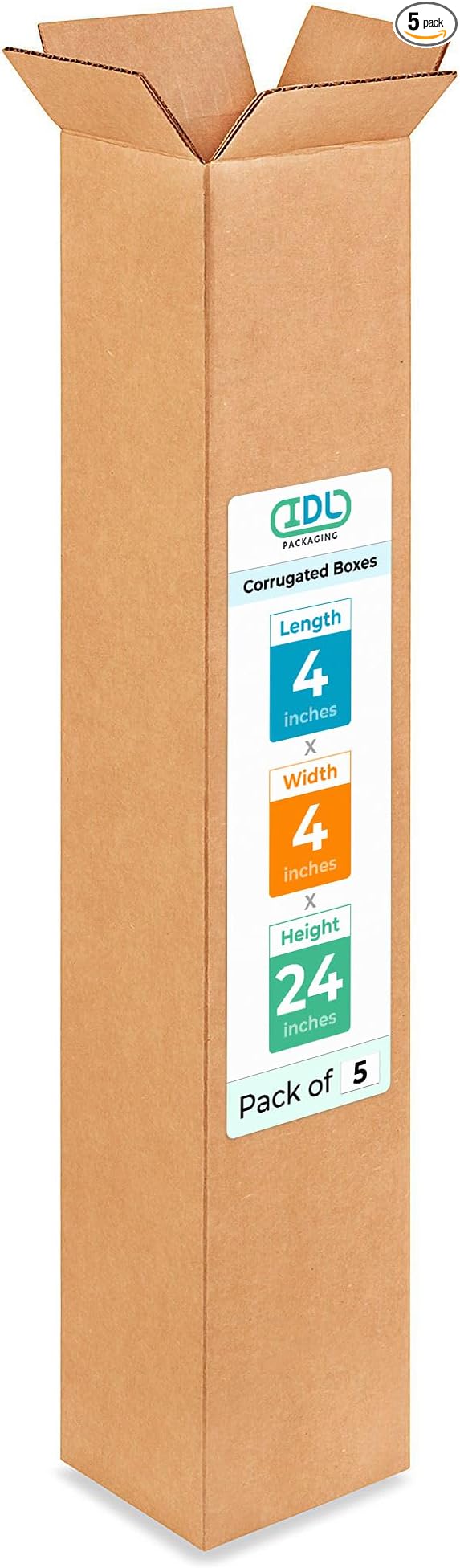 Tall Moving & Shipping Boxes 4 x 4 x 24 inches by IDLPackaging