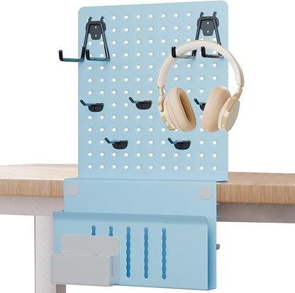 Henitol Desk Side Storage with Clamp-On Desk Pegboard, Steel Privacy Panel by Henitol