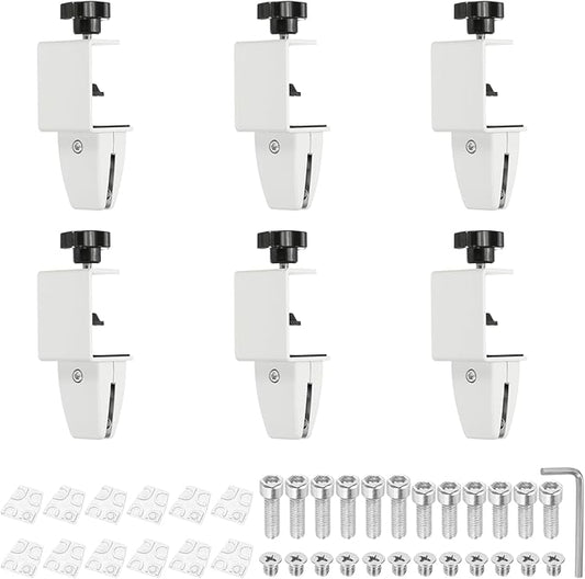 PATIKIL 6 Pcs 1/8" to 1/2" Adjustable Desk Divider Partition Clips, Aluminum by PATIKIL