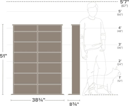 Prepac 2 Column Display Cabinet, 8.75" D x 38.75" W x 51" H - Image 4