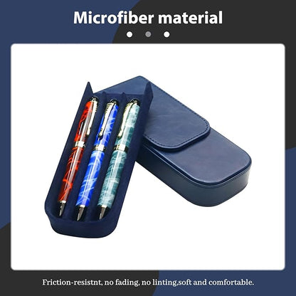 MIVLXLX Leather Triple Pen Case Pencil Pouch Holder - Image 3