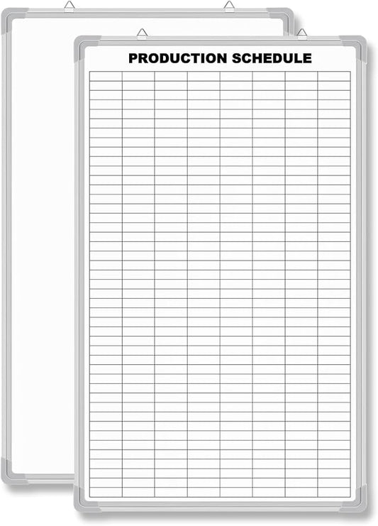 Lined Whiteboard Blank Grid Aluminum Frame Dry Erase Board Reusable Wall by Unknown