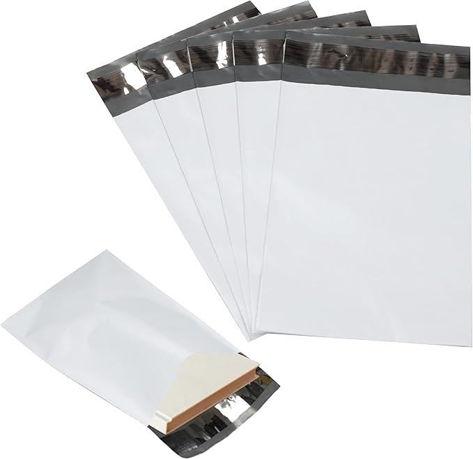 100 Pack Secure Seal White Poly Mailers by Secure+Seal