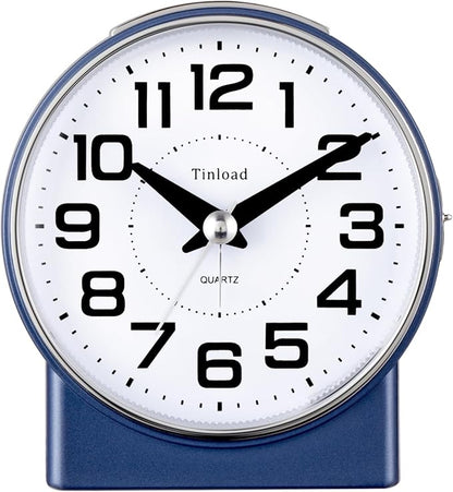 Tinload 4.3" No Ticking Analog Alarm Clock, Silent Readable by Tinload