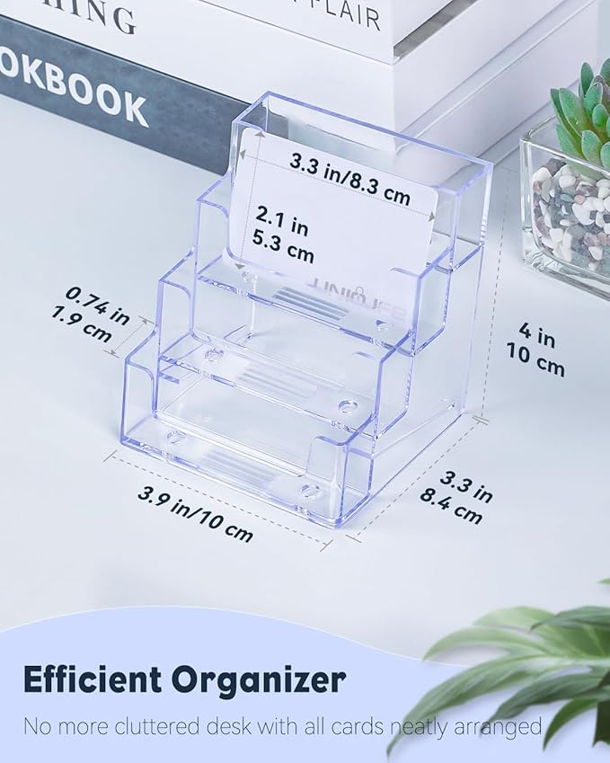 Uniclife 2 Pack Acrylic Business Card Holder - Image 6