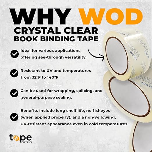 WOD CST22CC Crystal Clear See-Through Packing Tape – 2 inch x 110 yds. - Image 2