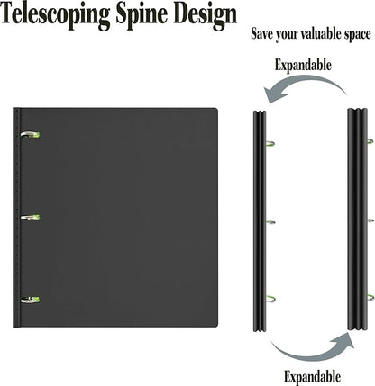 INFUN Telescoping 3 Ring Binder, Portable Plastic Binder - Image 2