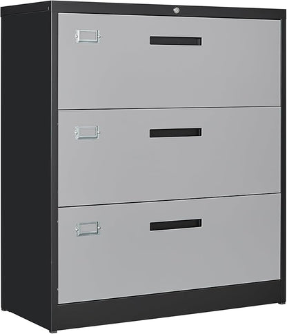 Letaya File Cabinet with Lock-Lateral 3 Drawer Metal Filing by LetayaMetalCabinets