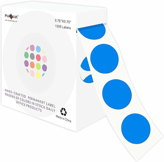 PARLAIM 3/4 Inch Round Permanent Adhesive Color-Code Dot Stickers, 1000 by PARLAIM
