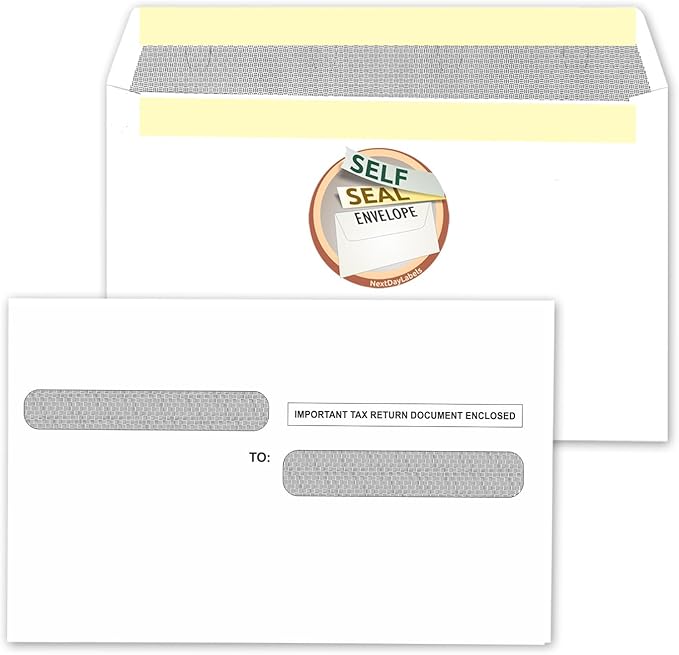 NextDayLabels - W-2 4-Up Employee Tax Forms, & Envelopes Instructions on Back" by NextDayLabels