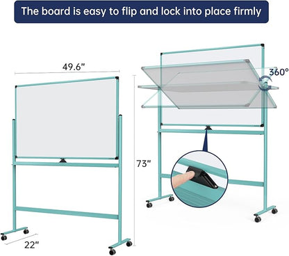 Large Dry-Erase Rolling Magnetic Whiteboard - Image 2