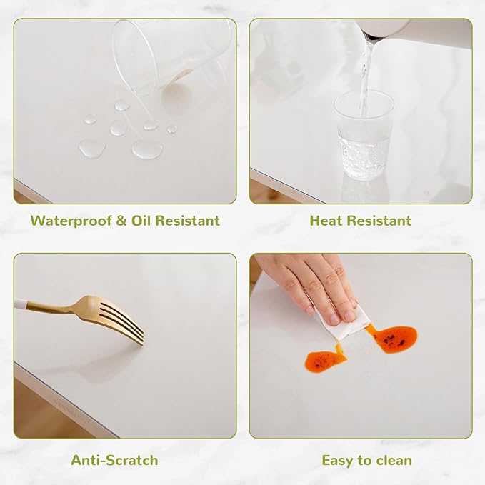 Eisdroma 35 x 70 Inch Clear Table Cover Protector, 1.5mm Plastic Table Cover - Image 4
