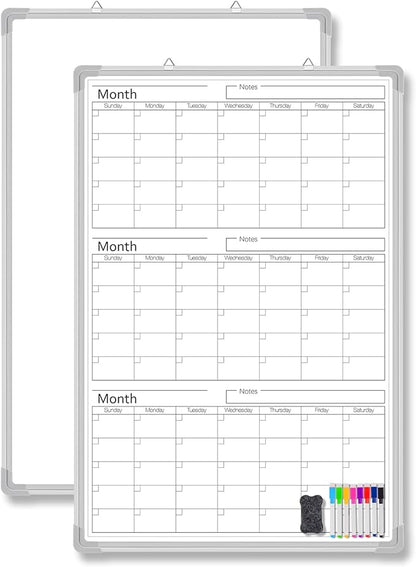 Lincia 36" x 24" Magnetic Vertical 3 Month Dry Erase Calendar by Lincia