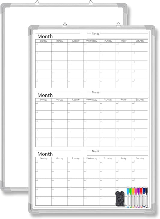 Lincia 36" x 24" Magnetic Vertical 3 Month Dry Erase Calendar by Lincia