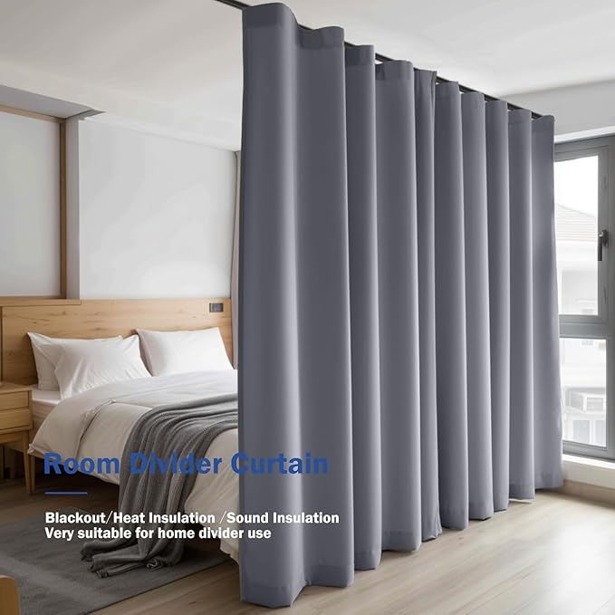 Cbsroro Room Divider Blackout Curtain Track Curtains Wall Dividers Panels Screen - Image 7