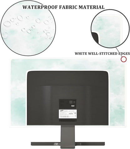 Baocicco Abstract Watercolor Waterproof TV Display Screen Cover 75 Inch Cyan - Image 3