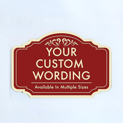 Custom Red Decorative Outdoor Metal Sign, Personalized Aluminum Design 2 Red by SpeedyOrders