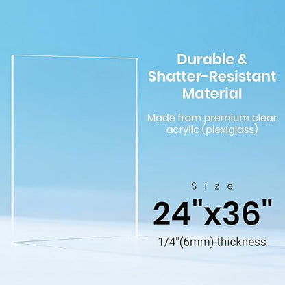 CALPALMY 24x36 Inch Clear Acrylic Sheet - Image 2