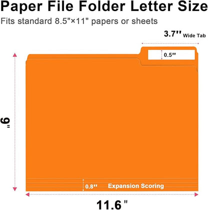 File Folder, RAZCC 100 Pack 1/3 Cut Tab File Folders Letter Size, Folders - Image 2
