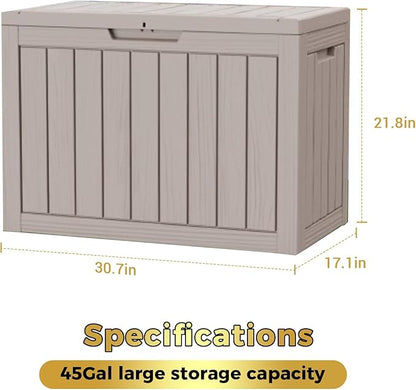 Yardgrace 45 Gallon Outdoor Storage Box Waterproof, Resin Deck Boxes - Image 2