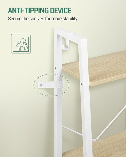 Hzuaneri Ladder Shelf, Bookshelf Bookcase, Freestanding Corner Storage Shelve - Image 5