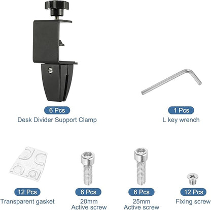 PATIKIL 6 Pcs 1/8" to 1/2" Adjustable Desk Divider Partition Clips, Aluminum - Image 3
