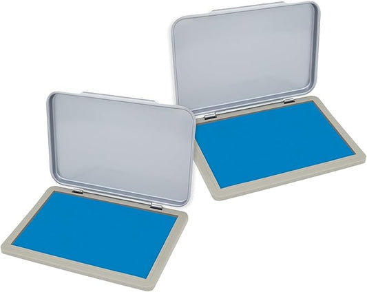 2 Pack Metal Case Stamp Pad Medium Size, Sky Blue Color by ZIGEL
