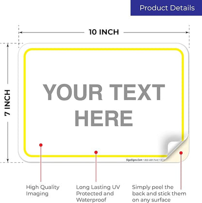 Personalized Custom Customize for Office, Delivery Yellow Sign, 10x7 Inches - Image 2