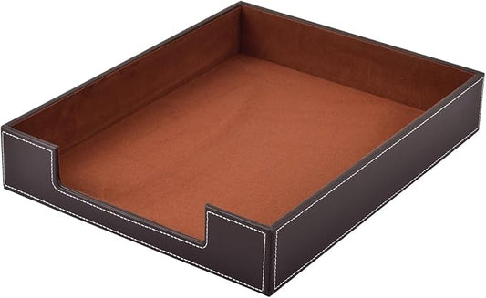 Leather Letter Tray, Office Supplies Desk Organizer by XNONE