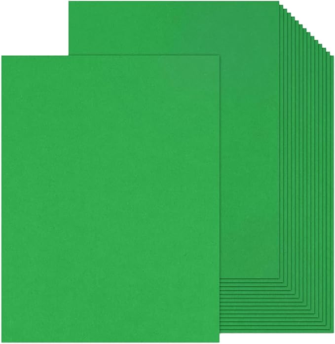 100 Sheets Green Cardstock 8.5 x 11, Goefun 80lb Green Card Stock Thick Printer by Goefun